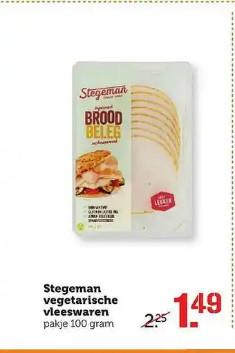 Coop Stegeman vegetarische vleeswaren 100 gram aanbieding