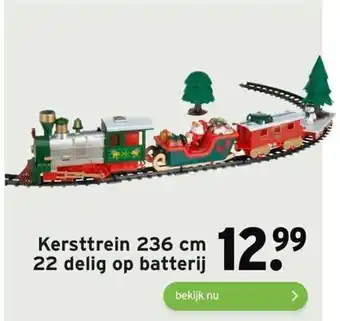 GAMMA Kersttrein 236 cm 22 delig op batterij aanbieding