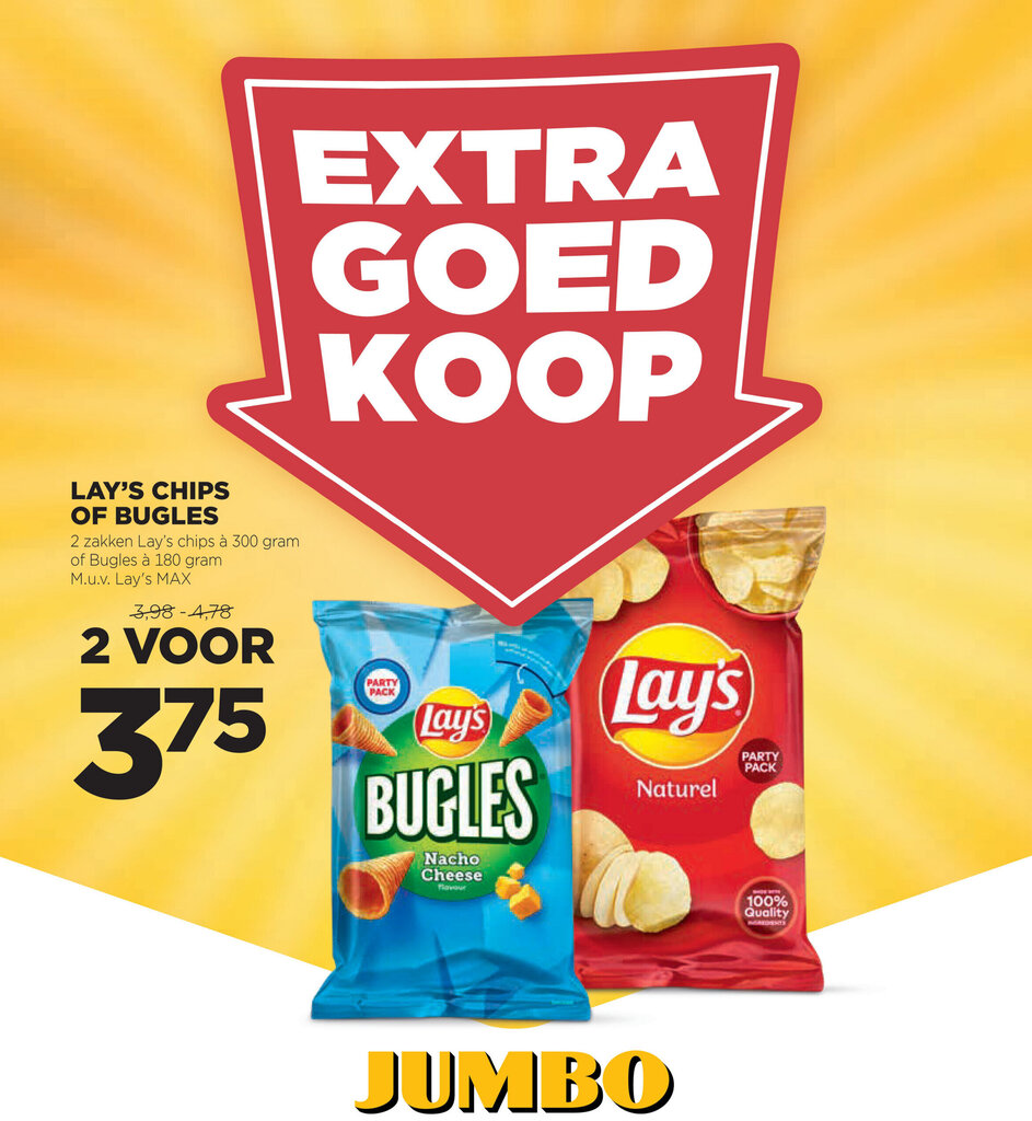 Lay's chips of bugles aanbieding bij Jumbo