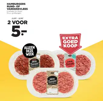 Jumbo Hamburgers rund-of varkensvlees aanbieding