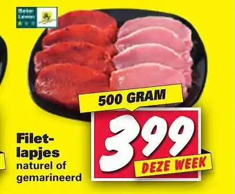 Nettorama Filetlapjes naturel of gemarineerd 500 gram aanbieding