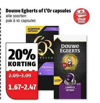 Poiesz Douwe egberts of l'or capsules aanbieding