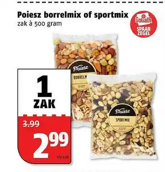 Poiesz Poiesz borrelmix of sportmix 500 gram aanbieding