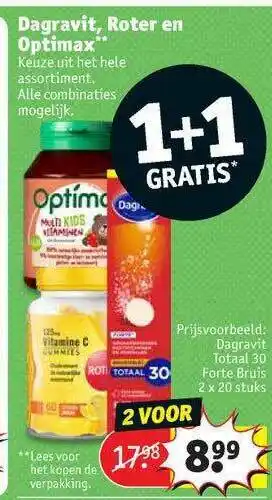 Kruidvat Dagravit, roter en optimax aanbieding