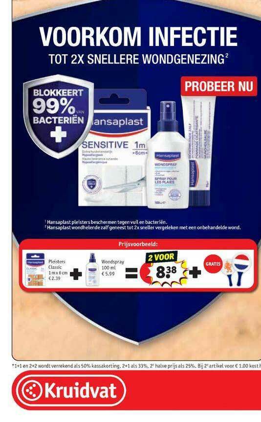 Hansaplast pleisters classic + hansaplast wondspray aanbieding bij Kruidvat