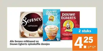 Albert Heijn Alle senseo milkbased en douwe egberts oploskoffie doosjes aanbieding