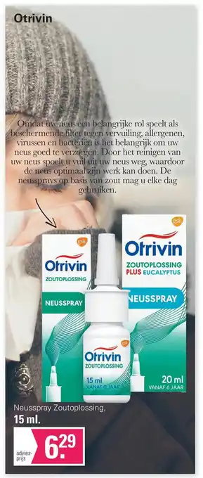 De Online Drogist Otrivin Neusspray Zoutoplossing 15 ml aanbieding