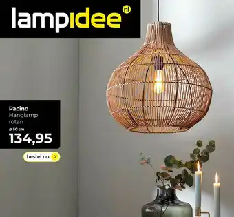 Lampidee Pacino hanglamp rotan ø 50 cm aanbieding