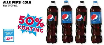 Boon`s Markt Alle Pepsi Cola fles 1500 ml. aanbieding