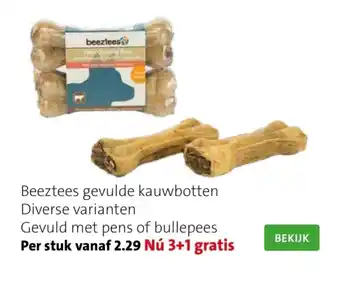 Intratuin Beeztees gevulde kauwbotten per stuk. 3+1 Gratis aanbieding