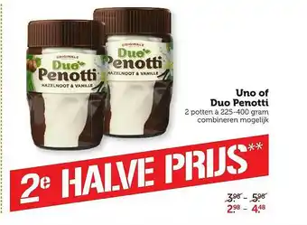 Coop Uno of duo penotti 225-400 gram aanbieding