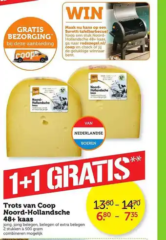 Coop Trots van coop noord-hollandsche 48+ kaas aanbieding