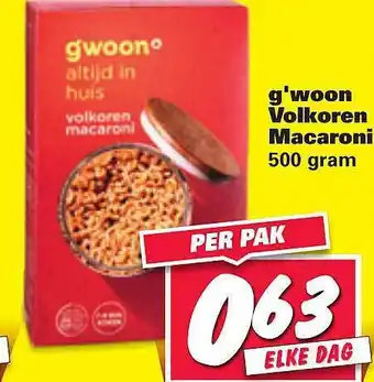 Nettorama g'woon volkoren macaroni 500 gram aanbieding