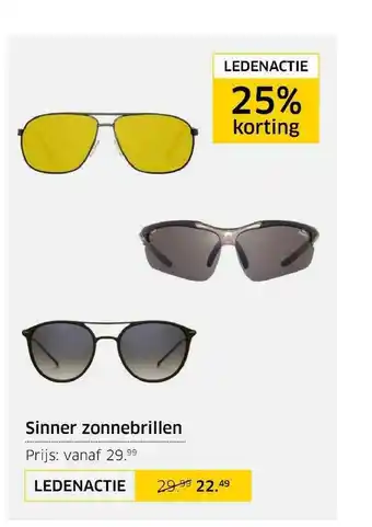 ANWB Sinner zonnebrillen aanbieding