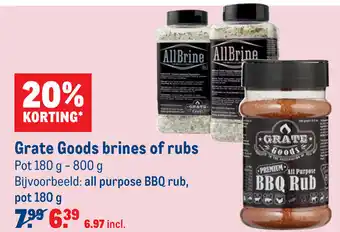 Makro Grate Goods Brines of rubs 180-800g aanbieding