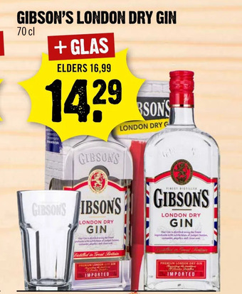 Dirck 3 Gibson's london dry gin aanbieding