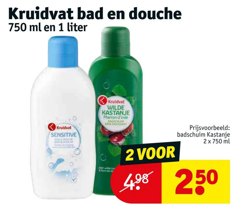 Kruidvat bad en douche aanbieding bij Kruidvat