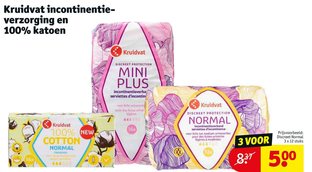 Kruidvat en 100 katoen aanbieding bij Kruidvat