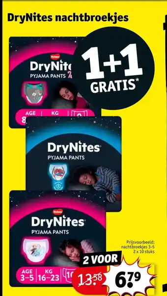 Kruidvat Drynites nachtbroekjes aanbieding