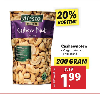 Lidl Cashewnoten aanbieding