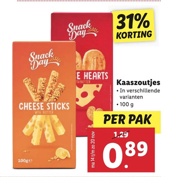Lidl Kaaszoutjes aanbieding