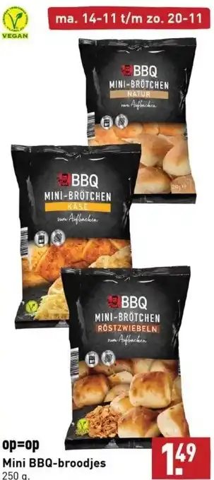 ALDI Mini bbq-broodjes 250 g. aanbieding