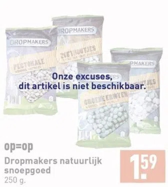 ALDI Dropmakers natuurlijk snoepgoed aanbieding