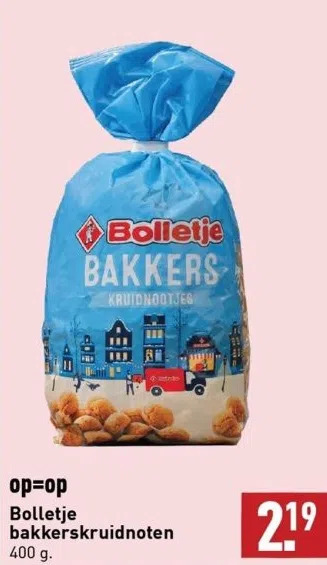 ALDI Op=op bolletje bakkerskruidnoten aanbieding