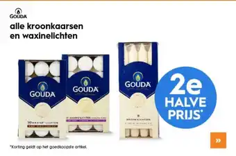 Blokker Alle gouda kroonkaarsen & waxinelichten 2e halve prijs aanbieding