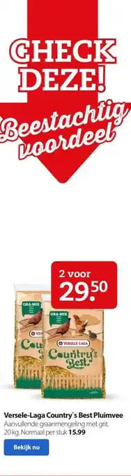 Boerenbond Versele-laga country's best pluimvee aanvullende graanmengeling met grit. 20 kg. normaal per stuk 15.99 aanbieding