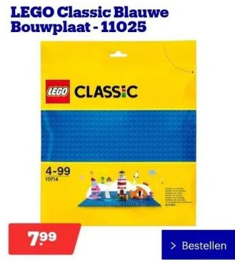 Bol.com Lego classic blauwe bouwplaat - 11025 aanbieding