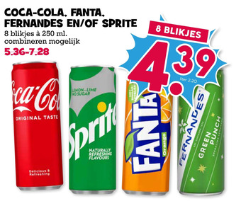 Boon`s Markt Coca-cola, fanta, fernandes en/of sprite aanbieding