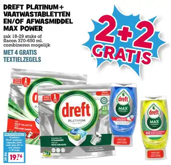 Boon`s Markt Dreft platinum+ vaatwastabletten en/of afwasmiddel max power aanbieding