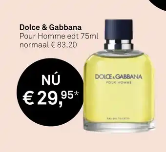 Mooi parfumerie Dolce & gabbana pour homme edt 75ml aanbieding