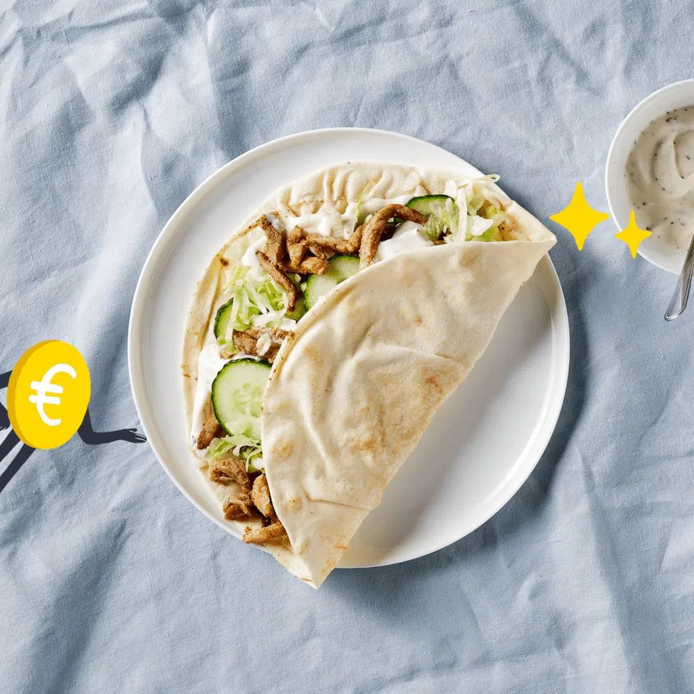 Shoarma op libanees platbrood aanbieding bij Picnic