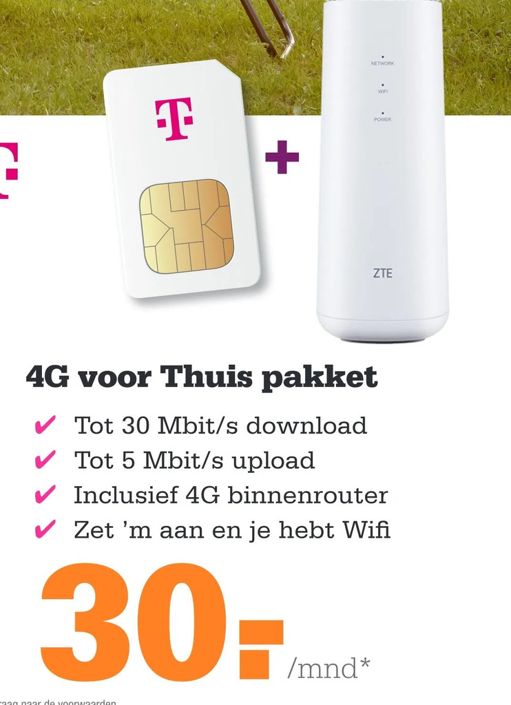 4g voor thuis pakket (tmobile) aanbieding bij