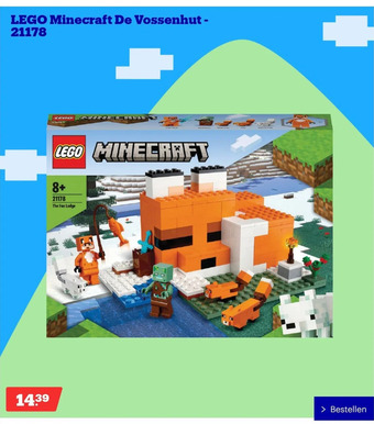 Bol.com Lego minecraft de vossenhut - 21178 aanbieding