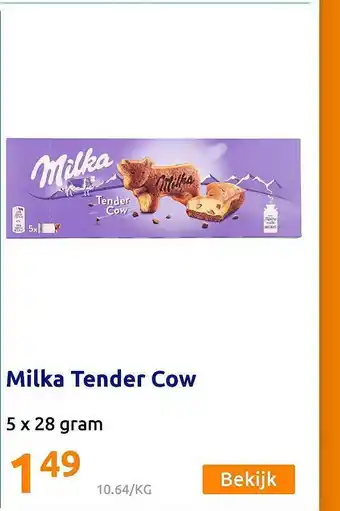 Action Milka tender cow 5 x 28 gram aanbieding