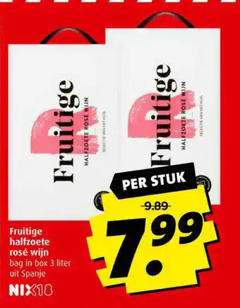 Boni Fruitige halfzoete rosé wijn 3 liter aanbieding