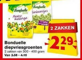 Hoogvliet Bonduelle diepvriesgroenten 300-400 gram aanbieding