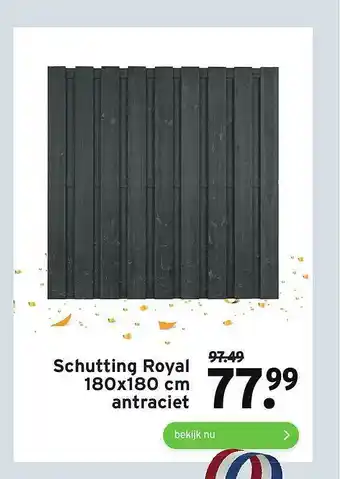 GAMMA Schutting royal 180x180 cm antraciet aanbieding