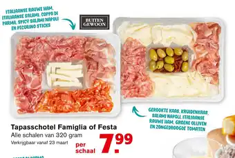 Hoogvliet Tapasschotel Famiglia of Festa 320 gram aanbieding