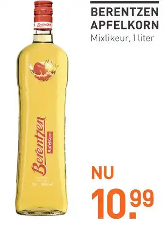 Gall & Gall Berentzen Apfelkorn 100CL Mixen aanbieding