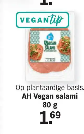 Albert Heijn AH Vegan salami 80g aanbieding