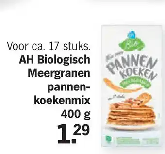 Albert Heijn AH Biologisch Meergranen pannen- koekenmix 400g aanbieding