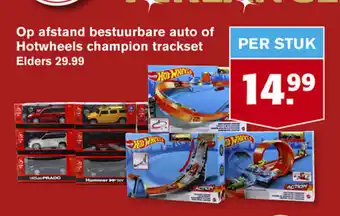 Hoogvliet Op afstand bestuurbare auto of Hotwheels champion trackset aanbieding