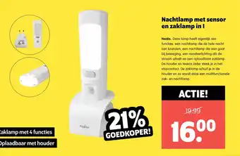 Plentyparts Nachtlamp en zaklamp in 1 met sensor aanbieding