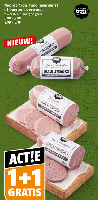 Poiesz Noordertrots fijne leverworst of boeren leverworst aanbieding
