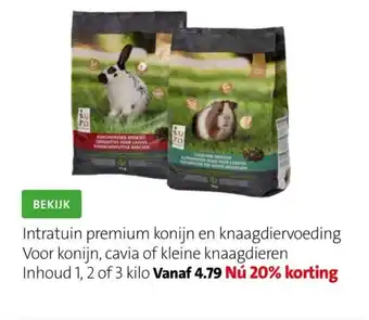 Intratuin Intratuin premium konijn en knaagdiervoeding 20% korting aanbieding