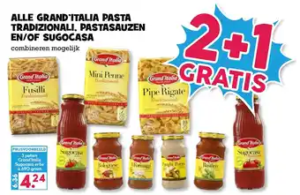 Boon`s Markt Alle grand italia pasta tradizionali, pastasauzen en/of sugocasa 2+1 aanbieding